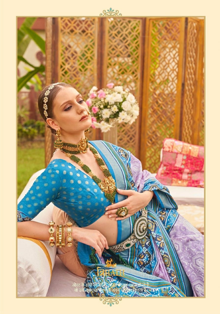 Mehendi Patola By Trirath  Designer Patola Saree Catalog